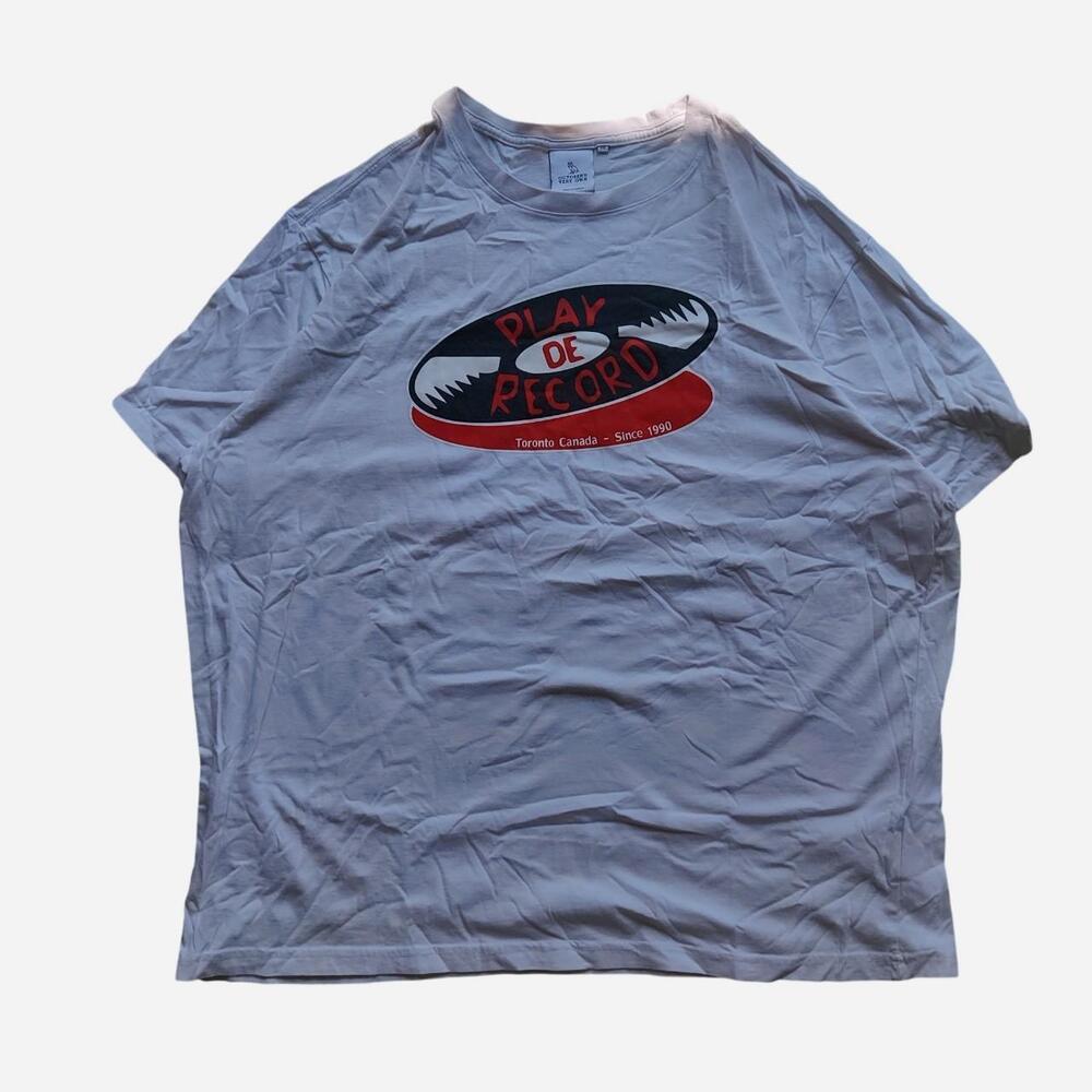 OVO Play de Record Tee with black & red record graphic